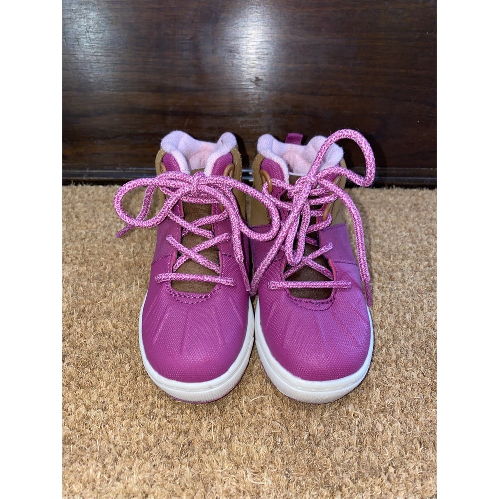 Oshkosh Toddler Girls Pink Brown Boots Size 7M - Pink Laces